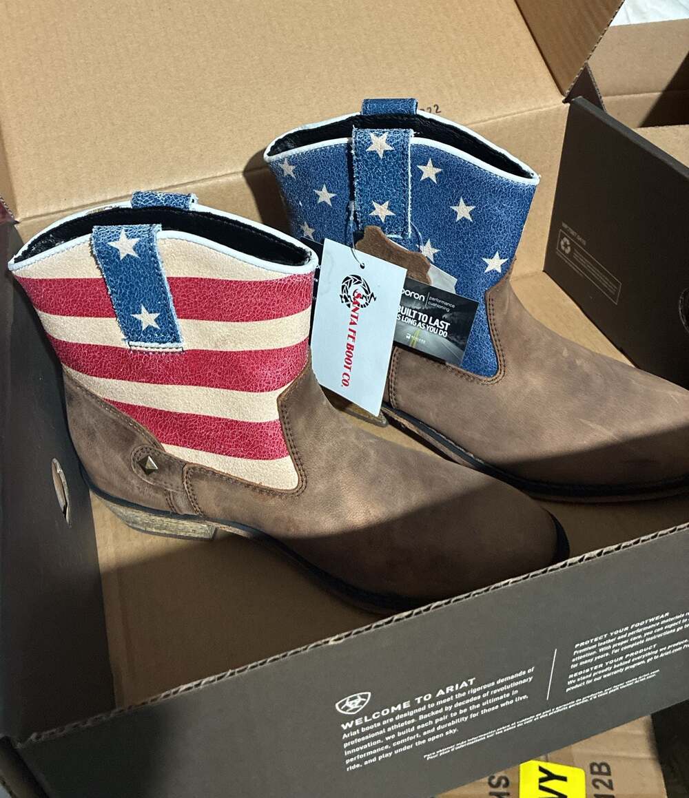 Santa Fe Boot Co. American Flag Western Cowboy Boots Size 6.5M SFW1220